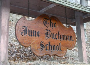 The June Buchanan School Sign