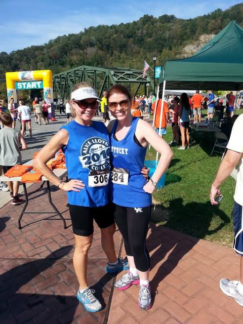 Cindy Stepp, left, at the Run for the Hills 5k race.