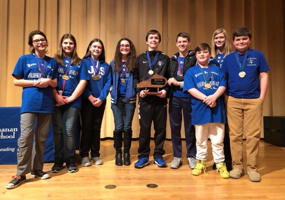 Crusaders Take First Place at Middle School District Academic Meet